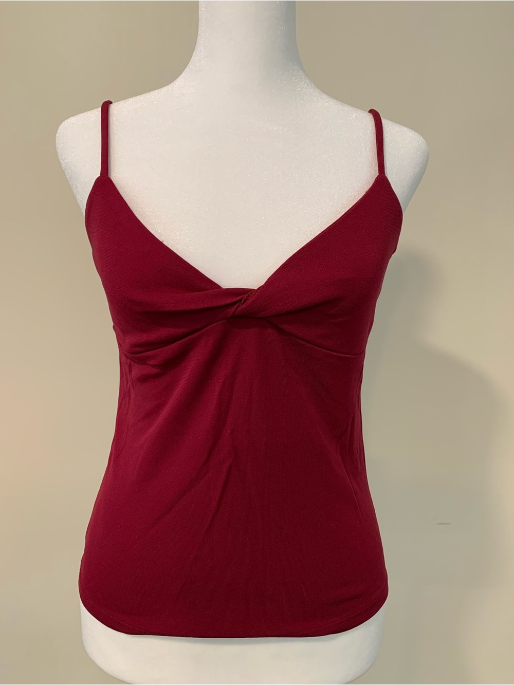 Banana Republic Burgundy Twist-Front Spaghetti Strap Camisole